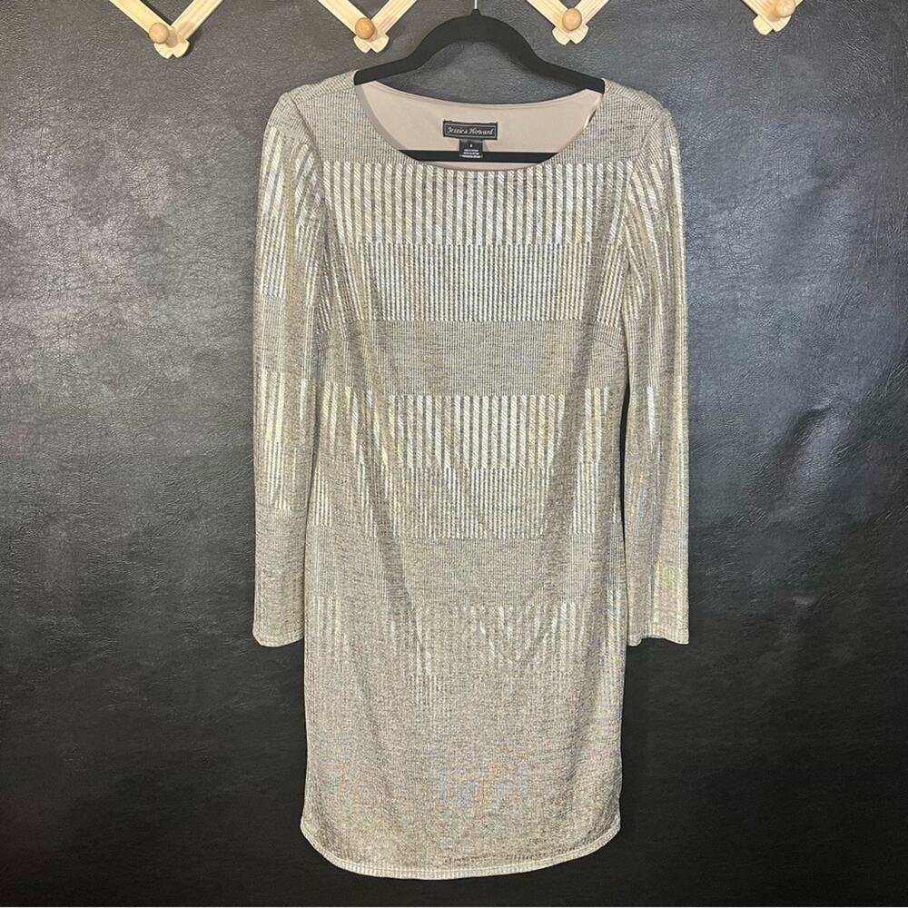 Jessica Howard Gold Metallic Dress Size 8‎